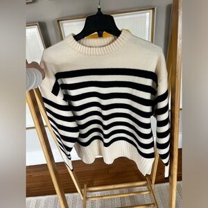 Zara Navy/Cream Stripe Sweater